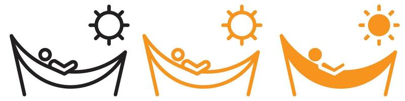 Relaxed Person Relaxing on Hammock Icon for Leisure and Vacation Graphics Ideal for Representing Relaxation and Leisure Activities vector