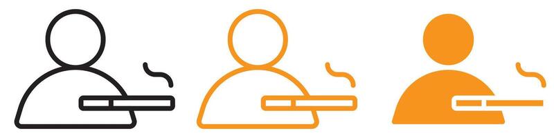 Hazardous Person Smoking Icon for Health Warnings and Lifestyle Graphics Essential for Representing Smoking and Health Risks vector