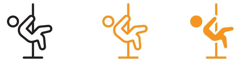Athletic Pole Dance Icon for Fitness and Dance Graphics Ideal for Representing Pole Dancing and Fitness Routines vector