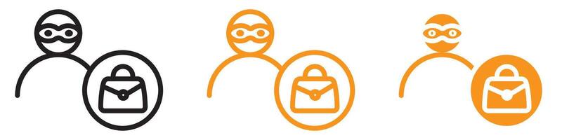 Crime Alert Purse Snatcher Icon for Security and Awareness Graphics Essential for Representing Theft and Crime Prevention vector