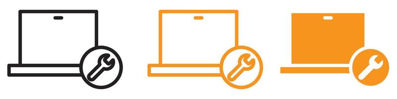 Technical Repairing Laptop Icon for Technology and IT Services Graphics Perfect for Representing Laptop Repairs and Technical Support vector
