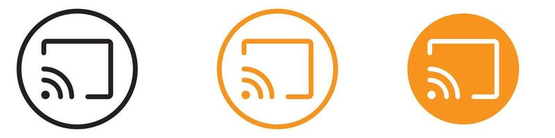 Interactive Screen Cast Icon for Technology and Presentations Graphics Ideal for Representing Screen Sharing and Digital Presentations vector