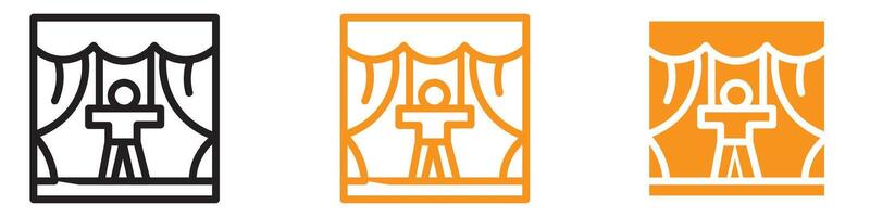 Entertaining Stand-Up and Theater Show Icon for Performance Arts Graphics Ideal for Representing Comedy Shows and Theatrical Performances vector