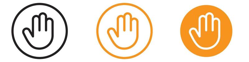 Cautionary Stop Sign with Hand Icon for Traffic and Safety Graphics Essential for Representing Stop Signs and Caution Warnings vector