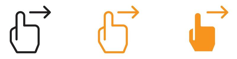 Directional Swipe Right Icon for User Interface and Navigation Graphics Essential for Representing Right Swipe Actions in Digital Interfaces vector