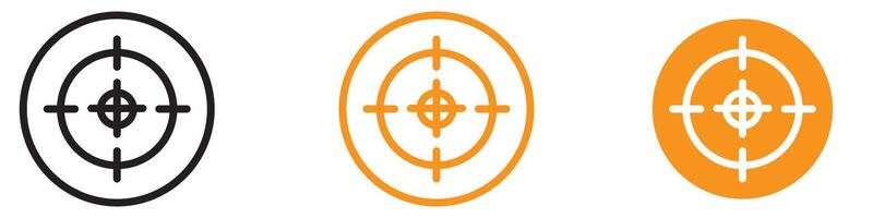 Focused Target Aim Focus Icon for Precision and Accuracy Graphics Ideal for Representing Aiming and Focused Efforts vector