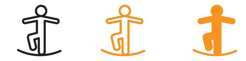 Balancing Tightrope Walker Icon for Performance and Risk Graphics Perfect for Representing Tightrope Walking and High-Risk Performance vector