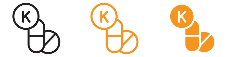 Essential Vitamin K Icon for Nutrition and Health Graphics Perfect for Representing Vitamin K and Its Benefits vector