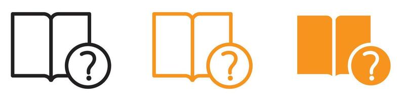 Book with Question Mark Icon for Help Centers and Knowledge Bases vector