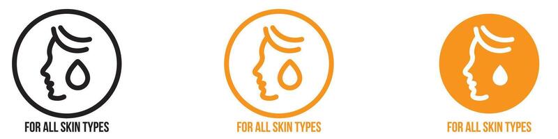 Inclusive for All Skin Types Icon for Skincare and Beauty Graphics Perfect for Representing Universal Skincare Products and Inclusivity vector