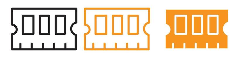 High-Performance Memory RAM Icon for Technology and Computing Graphics Ideal for Representing Computer Memory and RAM Modules vector