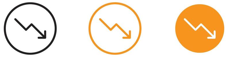Directional Red Down Arrow Icon for Navigation and Indicators Graphics Essential for Representing Downward Movement and Directions vector
