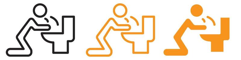 Unwell Vomiting in Bathroom Icon for Health and Hygiene Graphics Essential for Representing Sickness and Hygiene Concerns vector