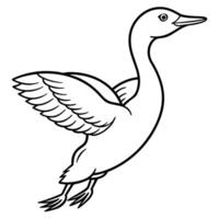Clarks Grebe bird jumps icon vector