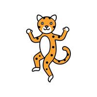 Clouded Leopard dancing icon vector