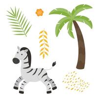Cute childrens animals set isolated on a white background. vector