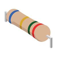 Resistor electronic component. Resistor icon. Isometric resistor. Isometric electronic component. illustration vector
