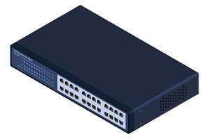 Isometric switch. Networking ethernet switch. Realistic isometric switch. Network technology. illustration vector