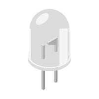 White led isometric icon. LED semiconductor composition. Light emitting diode. Electronic component icon in isometric style vector
