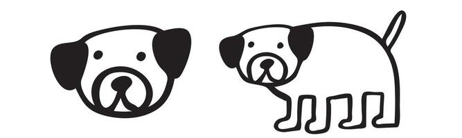 Cute dog. Simple outline illustration. Hand drawn design on white background. vector