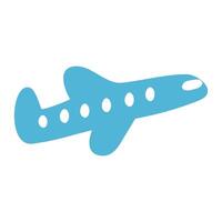 Airplane. Flat design. Hand drawn illustration on white background. vector