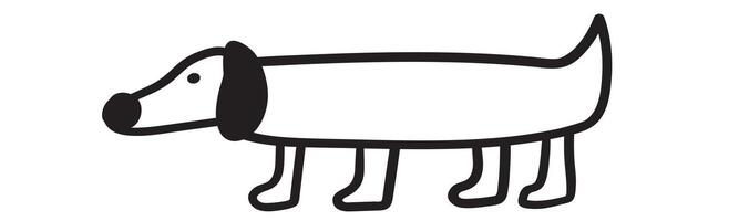 Outline design - dachshund. design. Hand drawn illustration on white background. vector