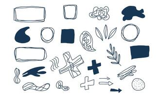 Set of collage design elements. collection. vector