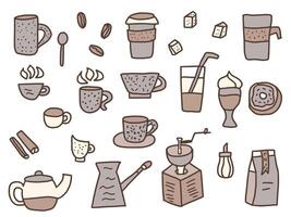 Coffee set objects. design elements. vector