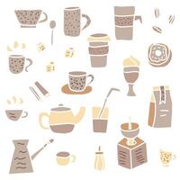Coffee set objects. design elements. vector