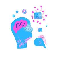 Cognitive science concept. Set of elements. vector