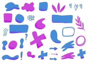 Set of collage design elements. collection. vector
