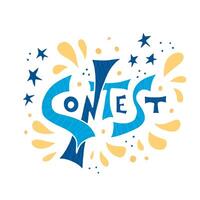 Contest text. Hand drawn word. illustration. vector