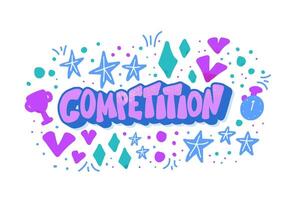 Competition flat concept. word isolated. vector