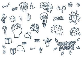 Cognitive science concept. Set of elements. vector