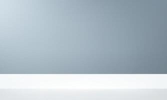Grey and white wall Background. Minimal 3d shelf. Room in the 3d. Space for selling products on the website. Grey Background Empty Room Studio with table. illustration. vector