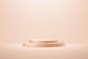 Empty beige, cream studio room background. Beige abstract background. Beige background 3d with podium. Space for selling products on the website. illustration. vector