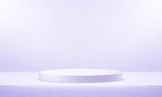 Purple color studio room background. Purple lavender color background 3d with podium. Empty room with light effect. Space for selling products on the website. Stage podium. illustration. vector