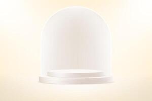 Empty beige, cream studio room background. Beige abstract background. Beige background 3d with podium. Space for selling products on the website. illustration. vector