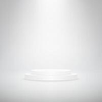 Empty white and grey studio room background. Grey abstract background. White background 3d with podium. Space for selling products on the website. illustration. vector