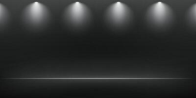 Empty black studio room background. Dark background. Space for selling products on the website. Empty room with spotlight effect. illustration. vector