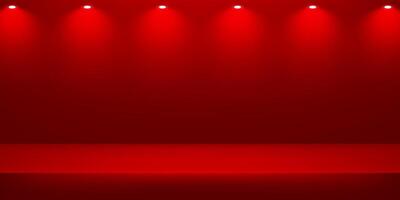 Empty red studio room background. Red background. Space for selling products on the website. Empty room with spotlight effect. illustration. vector