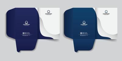 Office and business stationery report cover template, Office file folder for your business documents, Creative dark blue gradient color variation vector