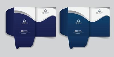 Report cover and file folder design with dark blue gradient color. For your business, business document folder, report cover and presentation folder template design. vector