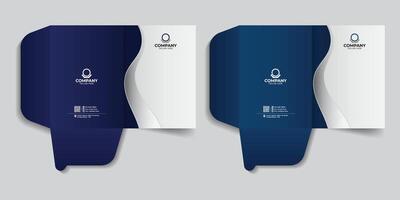 Business presentation folder template for corporate business, business document folder, report cover template with two gradient color. vector