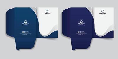 Office and business stationery report cover template, Office file folder for your business documents, Creative dark blue gradient color variation vector