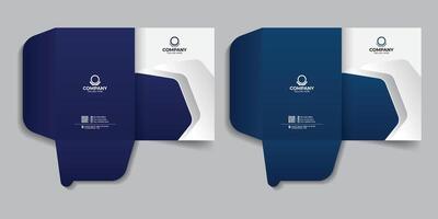 Branding stationery report cover template, file folder, folder design company presentation file folder design. vector