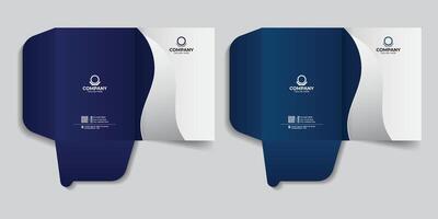 Business presentation folder template for corporate business, business document folder, report cover template with two gradient color. vector