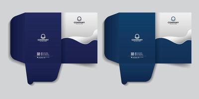 Office and business stationery report cover template, Office file folder for your business documents, Creative dark blue gradient color variation vector