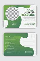 Bold and imaginative design for a double sided postcard. Template for a creative and modern postcard, Corporate postcard, business postcard, professional postcard design for your business vector