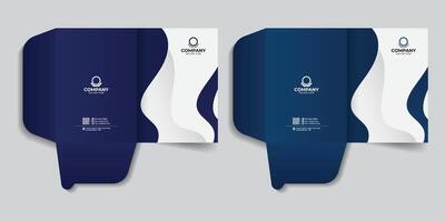 Office and business stationery report cover template, Office file folder for your business documents, Creative dark blue gradient color variation vector